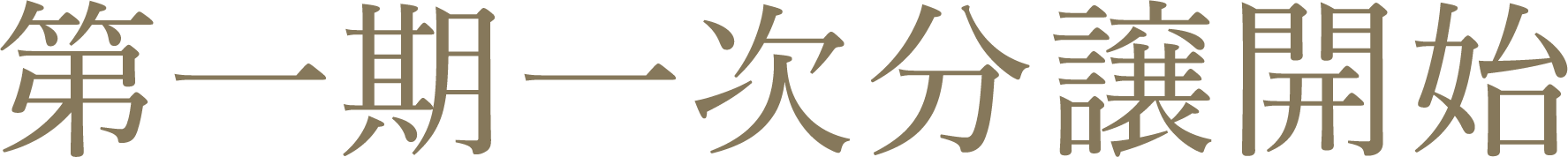第一期一次分譲開始